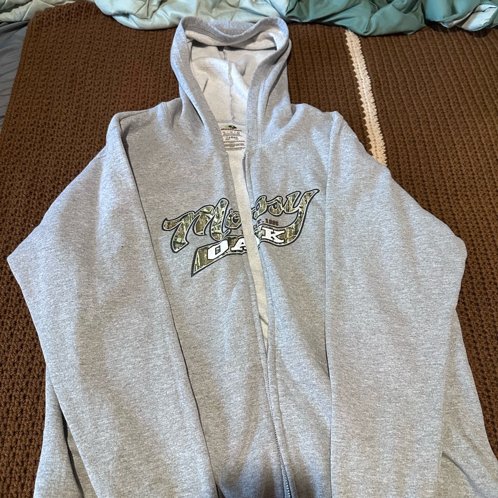 Mossy Oak Womens Gray Zip-Up Hoodie